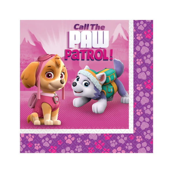 Paw Patrol Pink servetten 33 x 33 cm. 20 st.