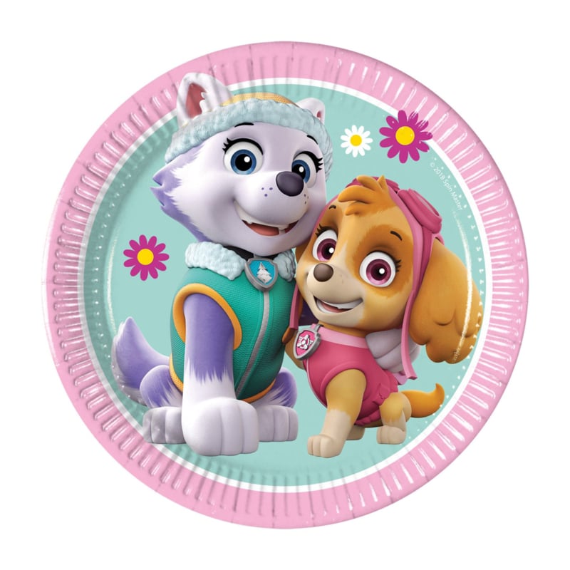 Paw Patrol Skye en Everest gebakbordjes FSC ø 20 cm. 8 st.