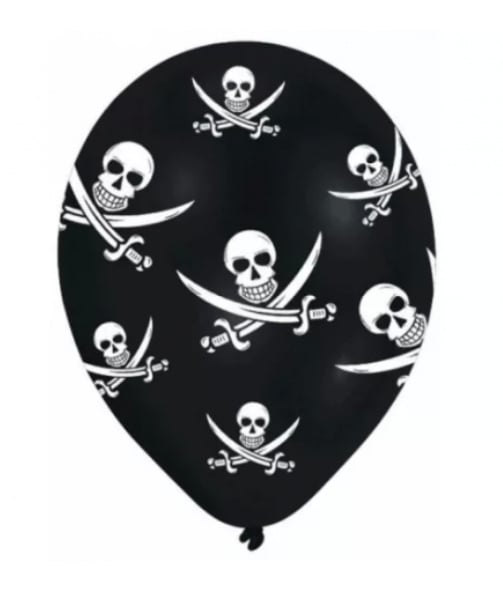 Piraten ballonnen Jolly Roger 27,5 cm (6 st)