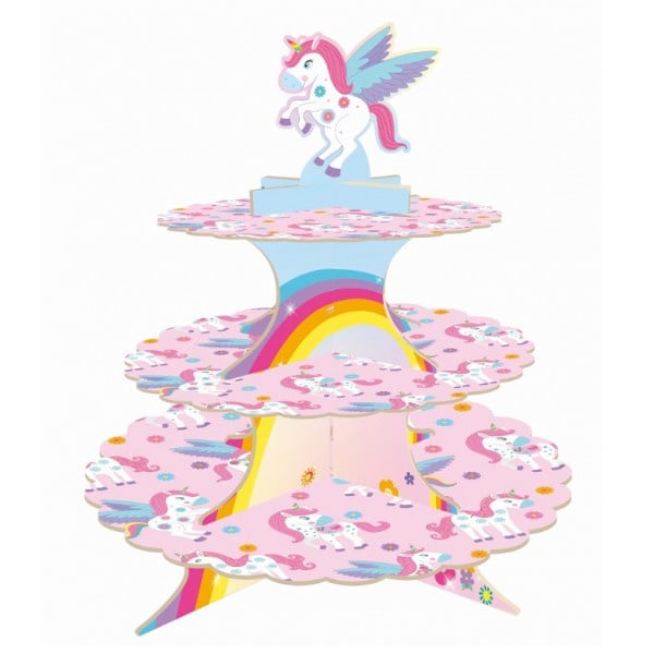 Rainbow Unicorn cupcake standaard