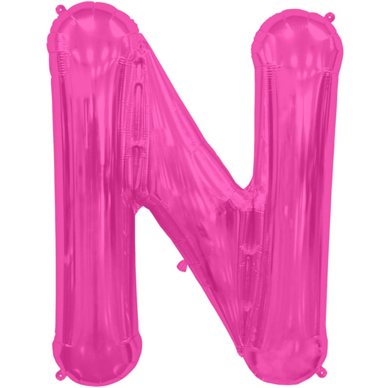 Folieballon letter N fuchsia 86 cm. (North Star Balloons)