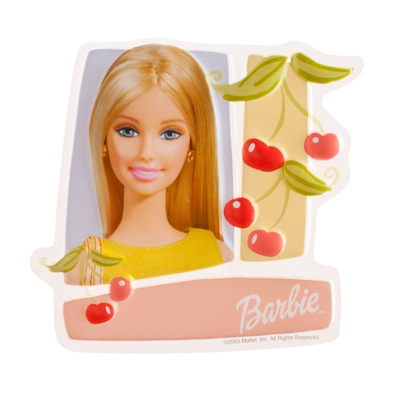 Barbie taart decoratie 16 x 16 cm. (niet eetbaar)