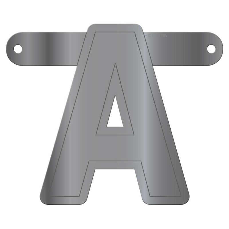 Banner letter A metallic zilver