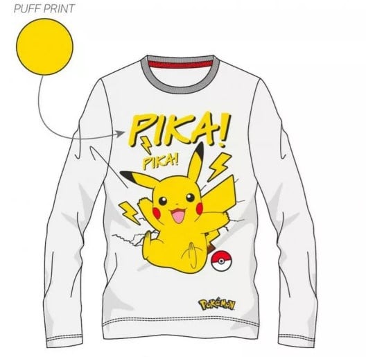 Pokémon longsleeve wit Pika mt. 128