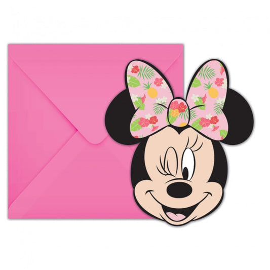 Disney Minnie Mouse tropical uitnodigingen 6 st.