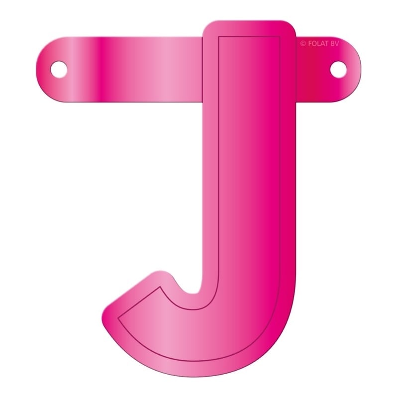 Banner letter J fuchsia