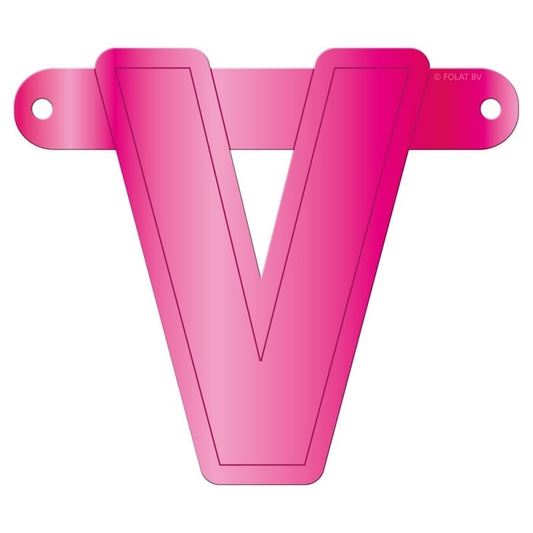 Banner letter V fuchsia