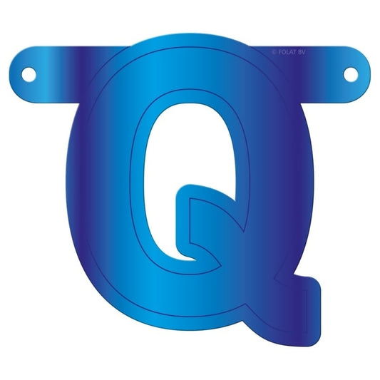 Banner letter Q blauw