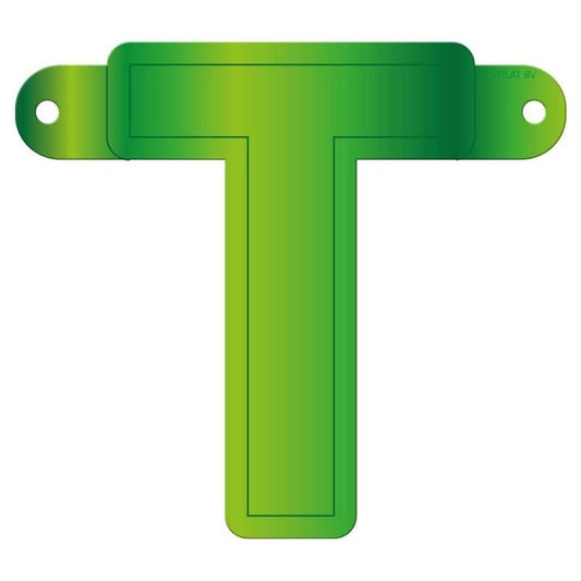 Banner letter T lime groen