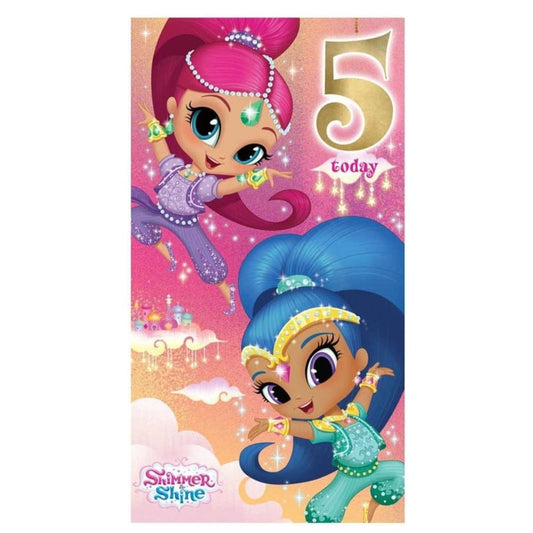 Shimmer and Shine 5e verjaardagskaart