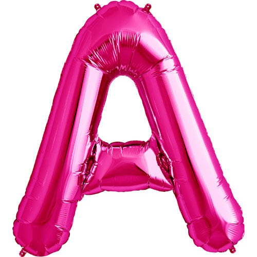 Folieballon letter A fuchsia 86 cm. (North Star Balloons)