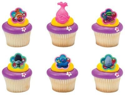 Trolls cupcake ring 6 st.