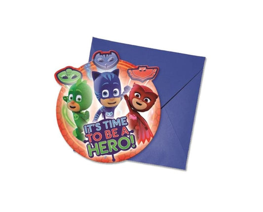 PJ Masks uitnodigingen 6 st.