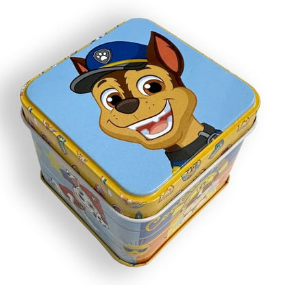 Paw Patrol traktatie gevuld snoepblikje (met sticker naar keuze)