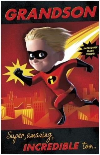 Disney The Incredibles verjaardagskaart kleinzoon