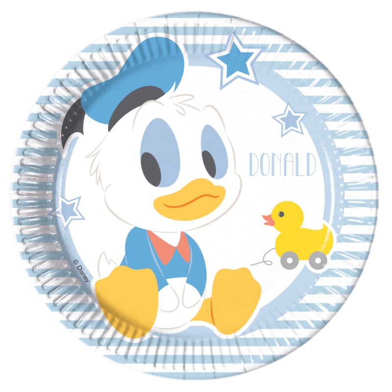 Disney Baby Donald Duck gebakbordjes ø 19,5 cm. 8 st.