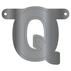 Banner letter Q metallic zilver