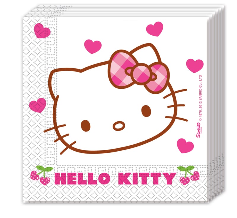 Hello Kitty Hearts servetten 33 x 33 cm. 20 st.