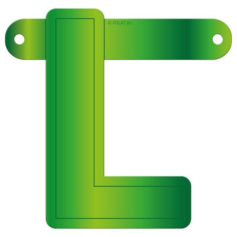 Banner letter L lime groen